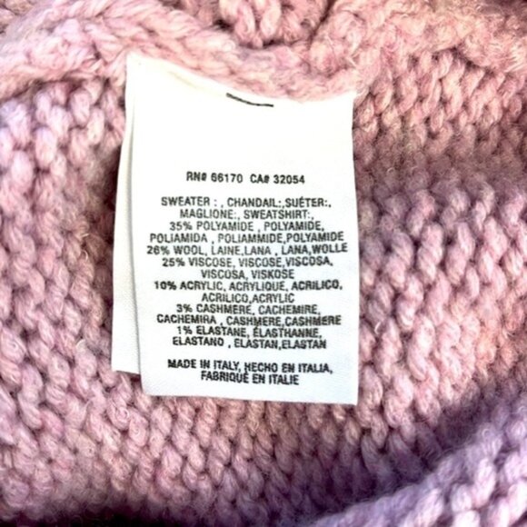 Anthropologie Cashmere Wool Sweater Cowl Neck Oversize Pastel Lilac Turtleneck S - Picture 9 of 9